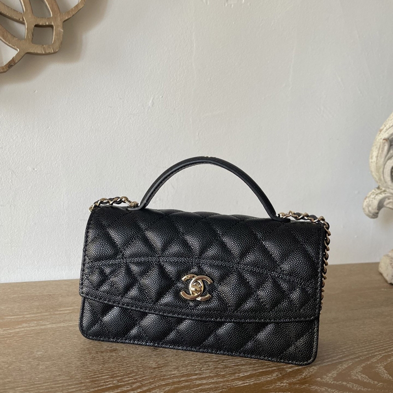 Ch*el top handle bags